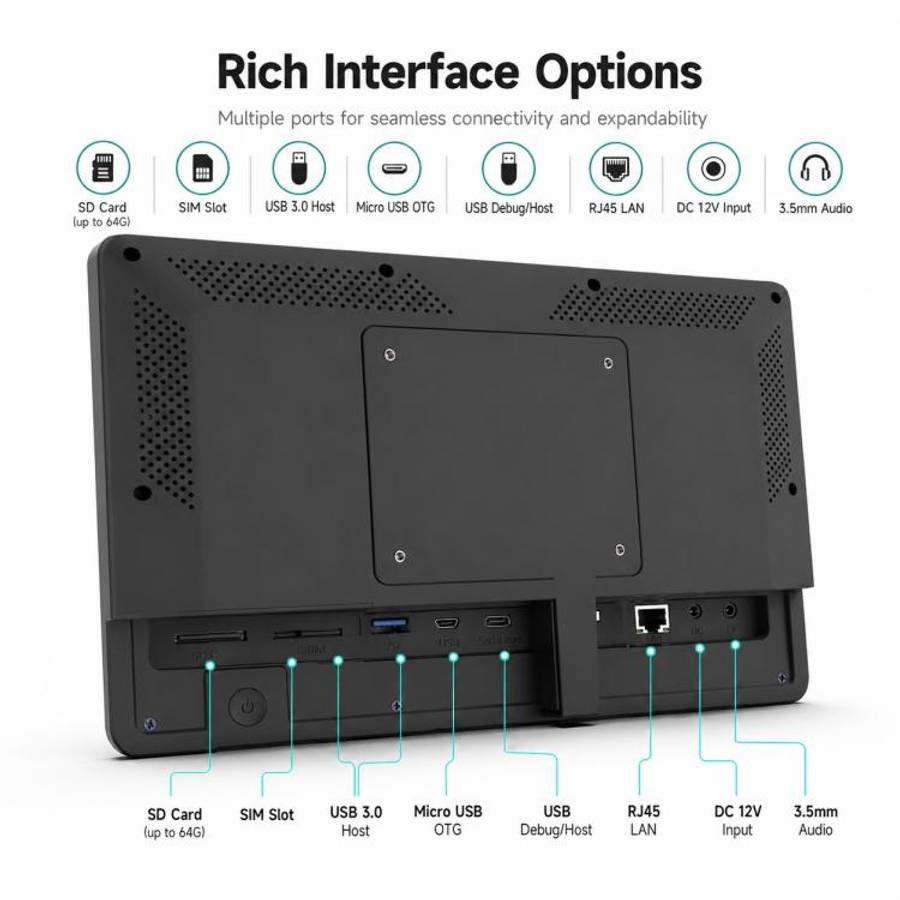 WF1036T 10.1 inch HD Touch Screen Digital Signage, 2GB+16GB, Android 11 RK3566 Quad Core, Plug:US...
