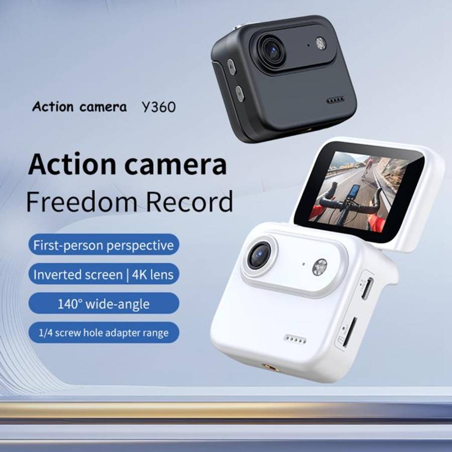 Y360 2.0 inch Screen 140 Degrees Wide Angle 4K Sport Action Camera(White)