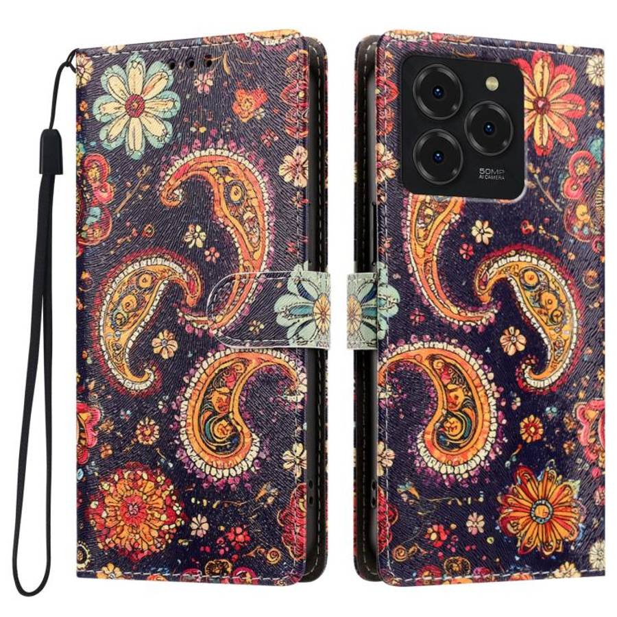 For Ulefone Note 20 Pro CH002 Colored Drawing Buckle Clasp Vegan Leather Phone Case(Paisley Pattern)