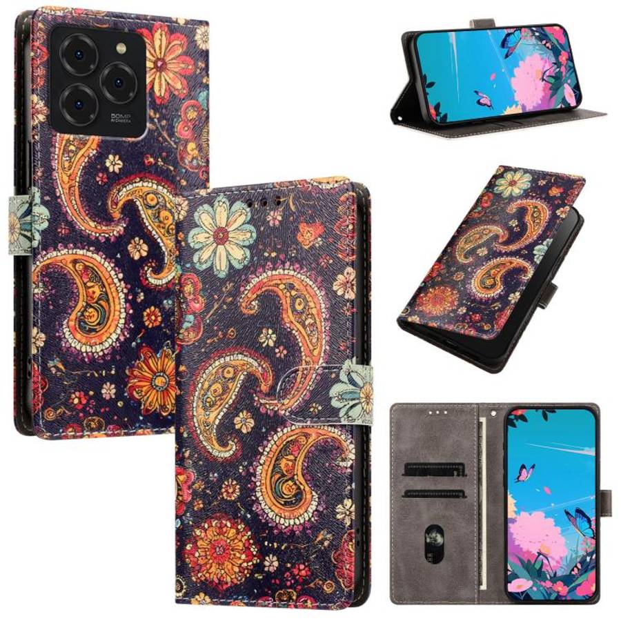 For Ulefone Note 20 Pro CH002 Colored Drawing Buckle Clasp Vegan Leather Phone Case(Paisley Pattern)