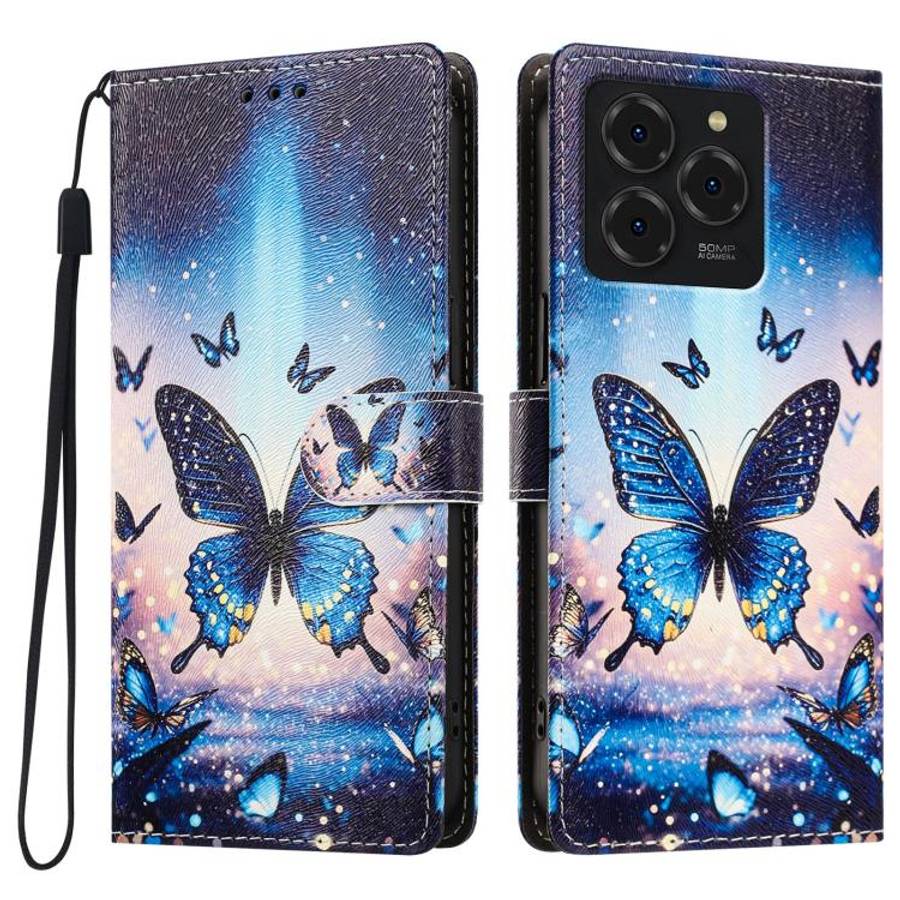 For Ulefone Note 20 Pro CH002 Colored Drawing Buckle Clasp Vegan Leather Phone Case(Fluorescent B...
