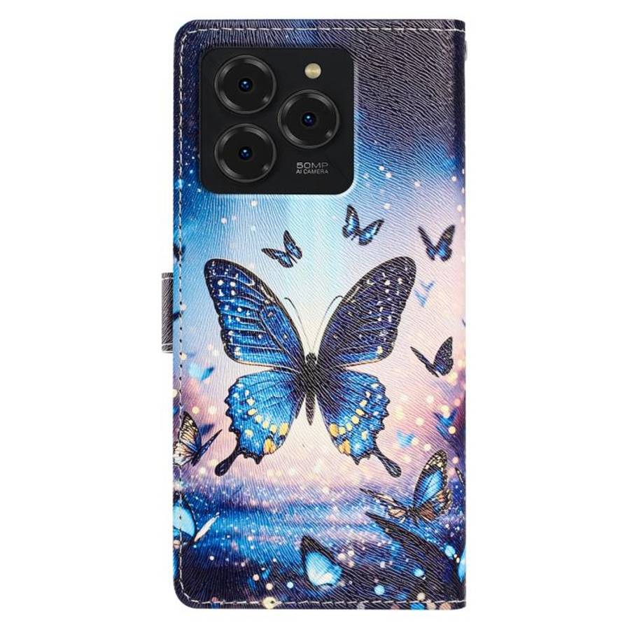 For Ulefone Note 20 Pro CH002 Colored Drawing Buckle Clasp Vegan Leather Phone Case(Fluorescent B...