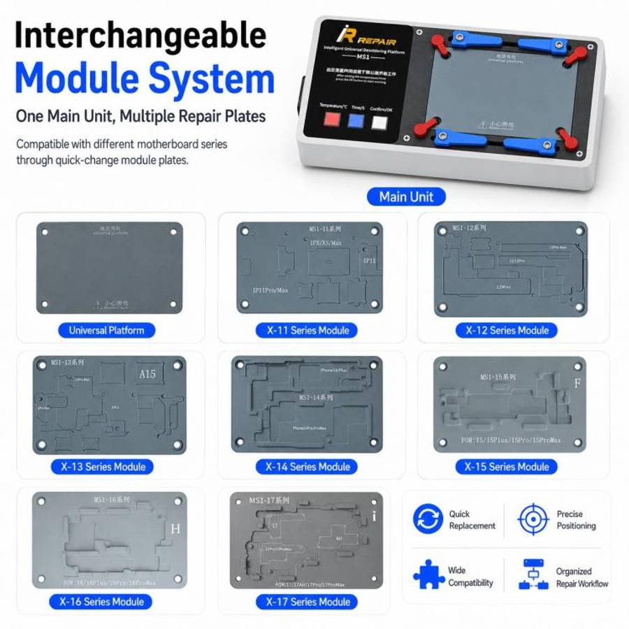 Mijing MS1 Intelligent Desoldering Platform for iPhone X-17 Pro Max, Plug:EU Plug