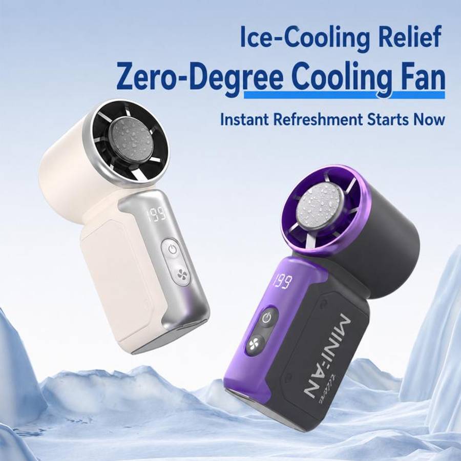 K813 Mini High Speed Cooling Fan with Digital Display(Black)