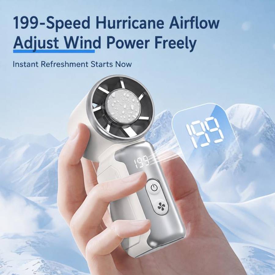 K813 Mini High Speed Cooling Fan with Digital Display(Pink)