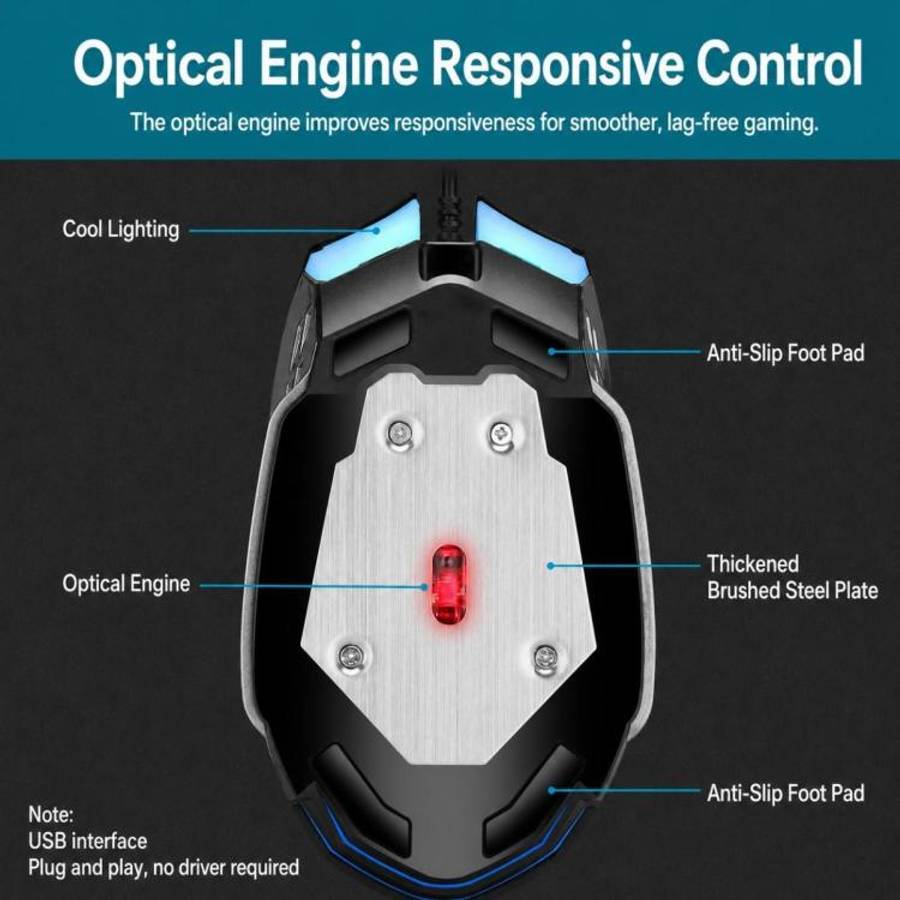 SHIPADOO G5 4D 2400DPI Gaming Mechanical USB Wired Mouse(Black)