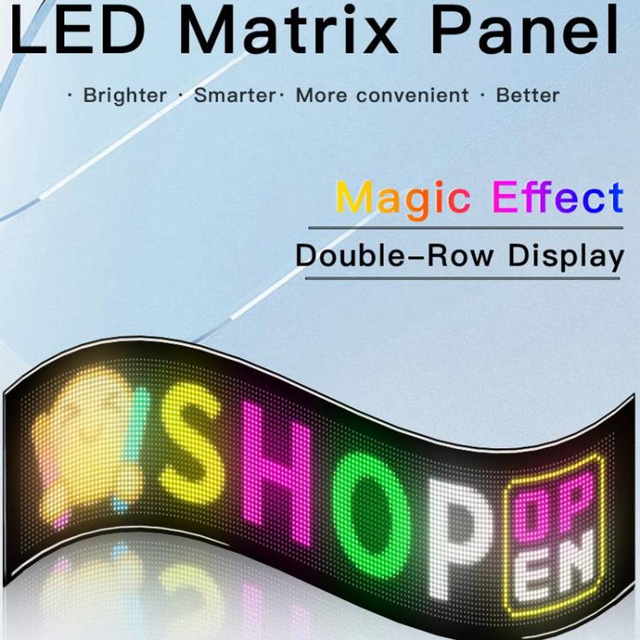 Double Row Ultra-Thin Waterproof LED Flexible Advertising Matrix Display Screen, Type:USB 32x160 ...