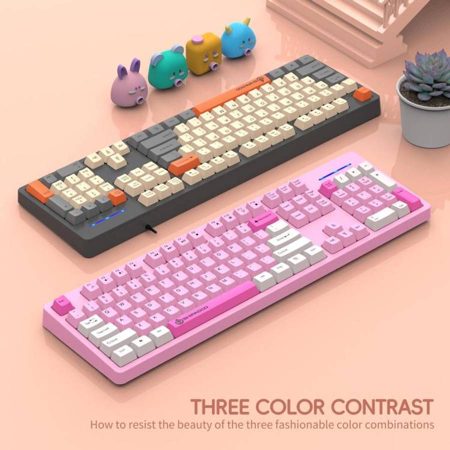 SHIPADOO K600 Wide System Compatibility Ergonomic Wired Keyboard(Black)