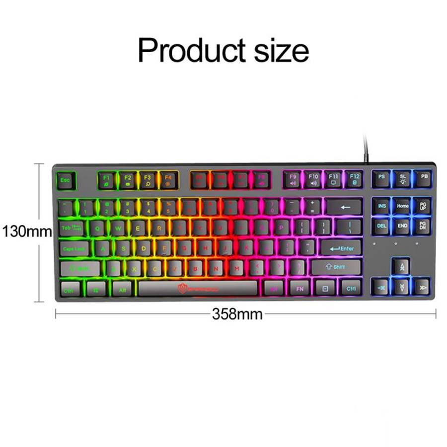 SHIPADOO K87 Mechanical Curved 87 Keys USB Wired Keyboard(Black)