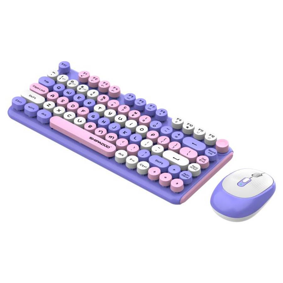 SHIPADOO W688 2.4G + BT 1600 DPI Wireless Keyboard Mouse Set(Purple)
