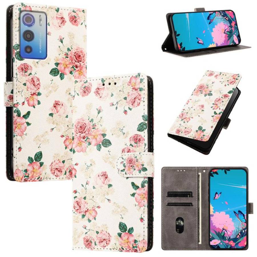For DOOGEE N60 Pro CH002 Colored Drawing Buckle Clasp Vegan Leather Phone Case(Roses)