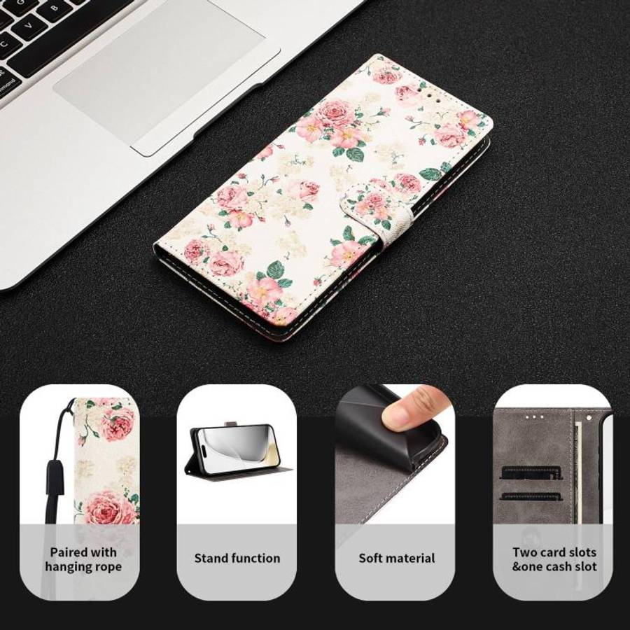 For DOOGEE N60 Pro CH002 Colored Drawing Buckle Clasp Vegan Leather Phone Case(Roses)