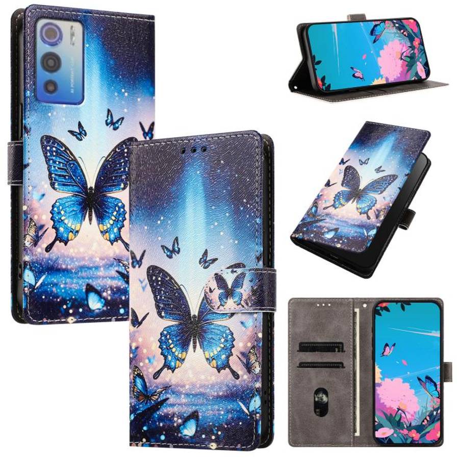 For DOOGEE N60 Pro CH002 Colored Drawing Buckle Clasp Vegan Leather Phone Case(Fluorescent Butter...