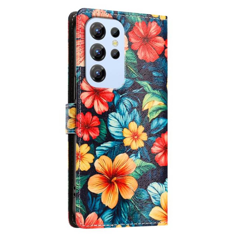 For Oukitel C1 / C1 Pro CH002 Colored Drawing Buckle Clasp Vegan Leather Phone Case(Hibiscus)