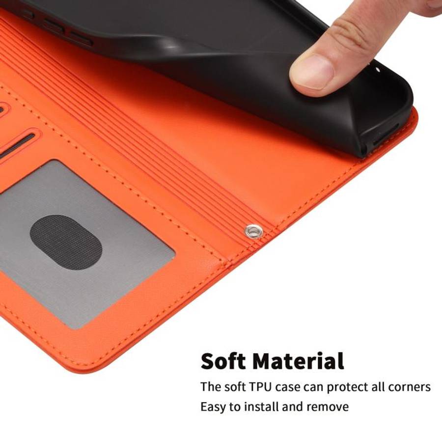 For Blackview SHARK 6 Happy Heart Pattern Magnetic Closure Vegan Leather Phone Case with Wrist St...