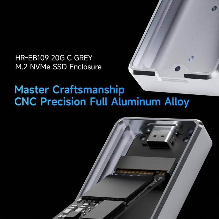 THERMALRIGHT HR-EB109 20Gbps M.2 NVMe SSD Enclosure with Type-C to Type-C Cable(Grey)