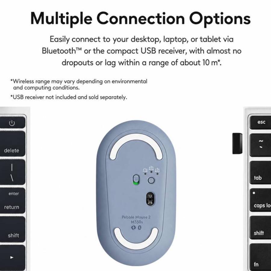 Logitech PEBBLE 2.0 M350S 4000DPI Ultra-Thin Dual-Mode Wireless Bluetooth Mouse(Black)