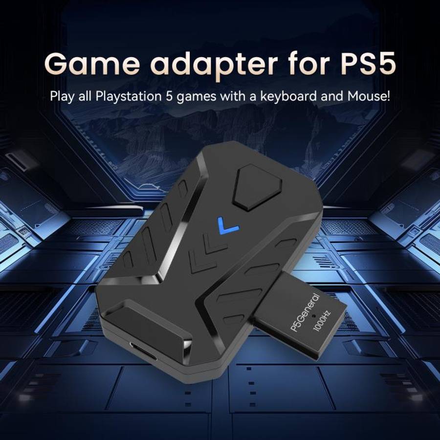 HXSJ Master-P5+V100+A869 Gaming Keyboard and Mouse Adapter Set for PS5(Black)