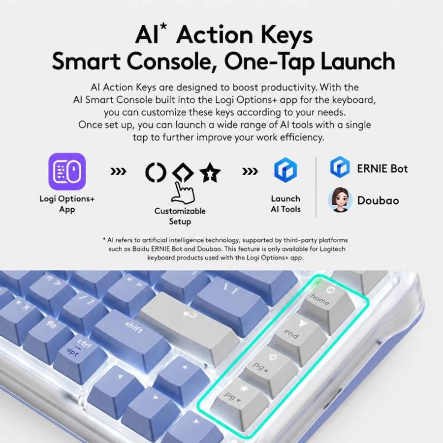Logitech ALTO KEYS K75M Amber Series Custom Tri-Mode Wireless Mechanical Keyboard(Blue Purple)