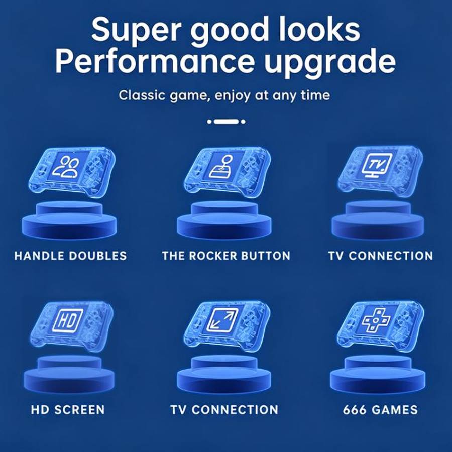 G9 3.0 inch Screen Portable Retro Handheld Video Game Console Built-in 600 Games, Model:Double(Re...