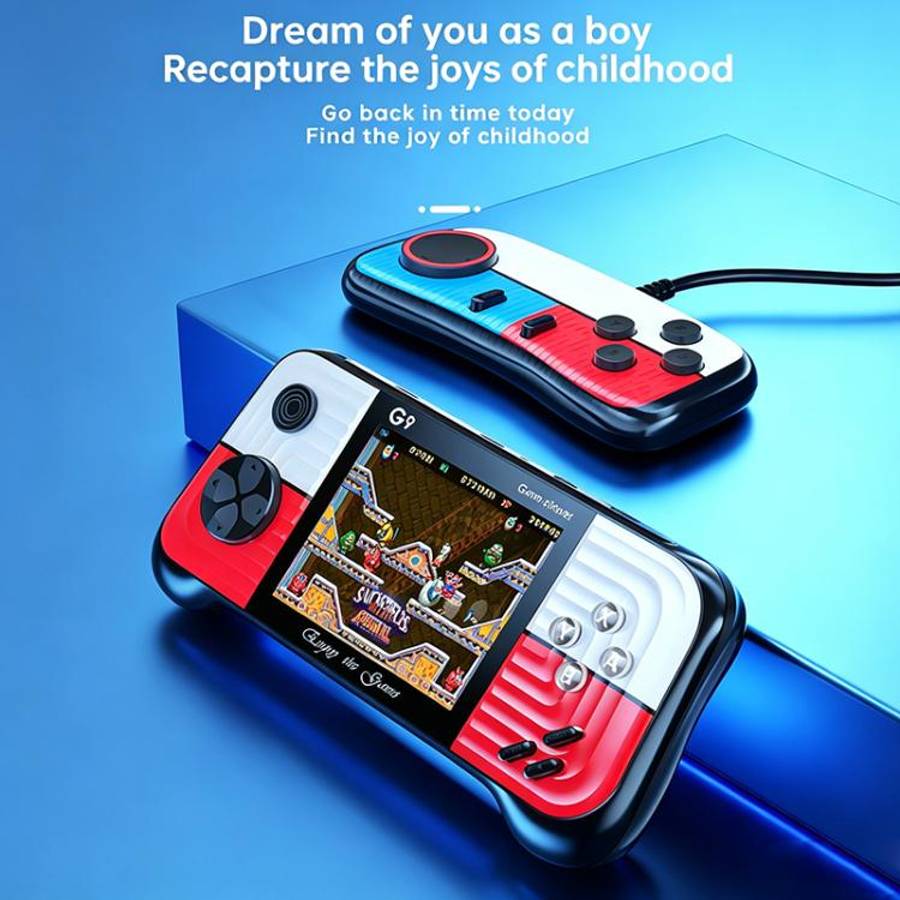 G9 3.0 inch Screen Portable Retro Handheld Video Game Console Built-in 600 Games, Model:Triple(Blue)