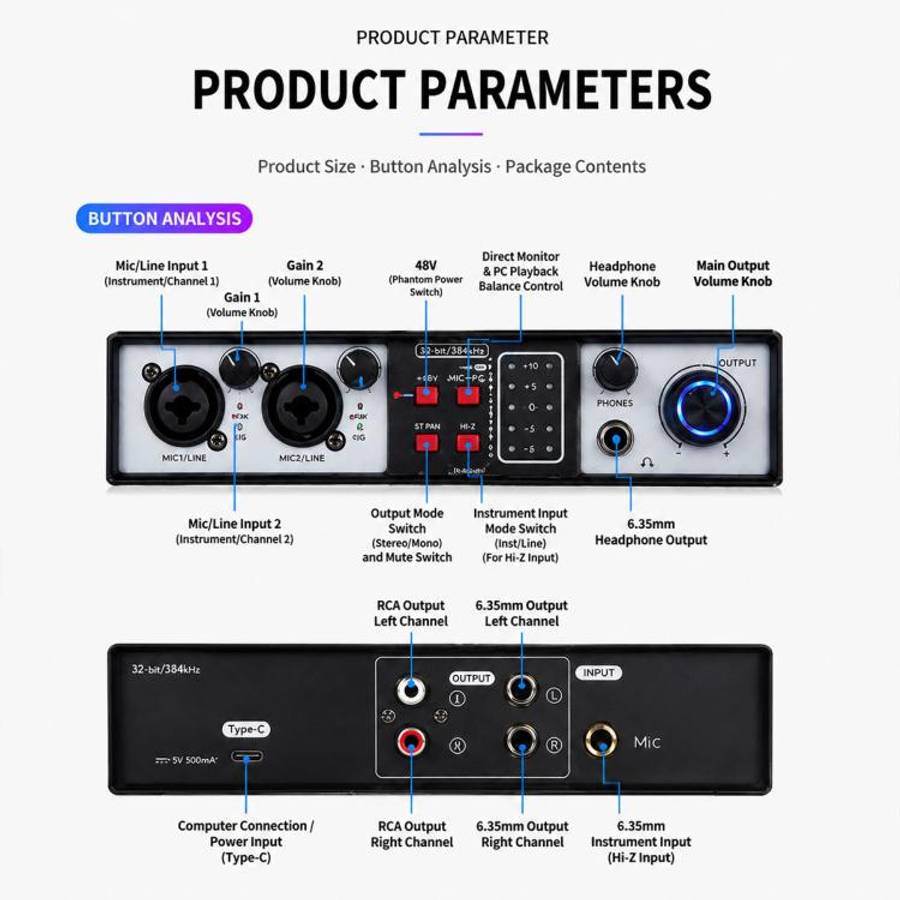 UR22MK Multi-function Professional Mixer External Live Streaming Sound Card(Black)