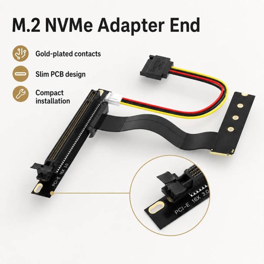 M2 NVME SSD To PCI-E 16X Adapter Cable(0.2m)