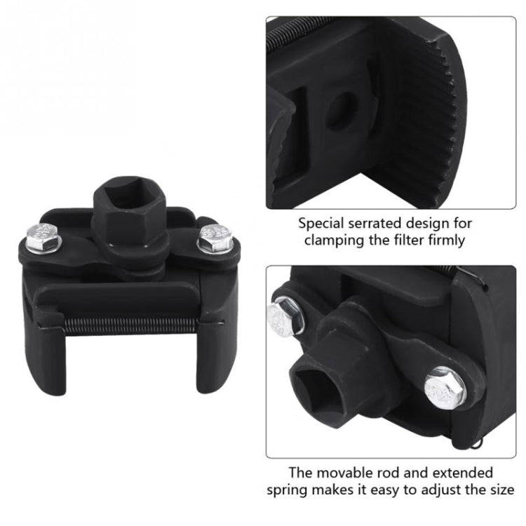 105-145mm Universal Cast Steel Adjustable 2 Jaw Oil Filter Wrench Fuel Remover Removal Tool Two-c...