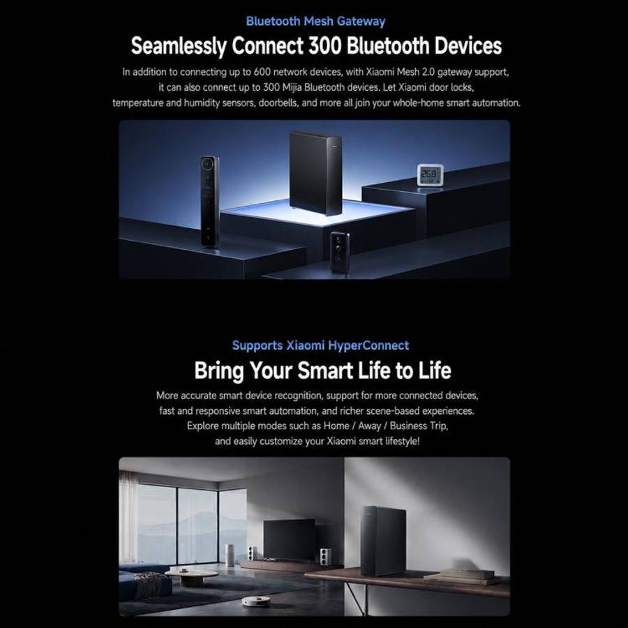 Xiaomi Router BE7200 Pro WiFi 7 AI Hub 2.5G Port Dual Band, US Plug(Grey)