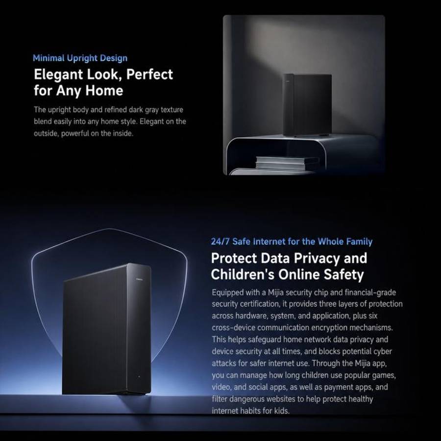 Xiaomi Router BE7200 Pro WiFi 7 AI Hub 2.5G Port Dual Band, US Plug(Grey)