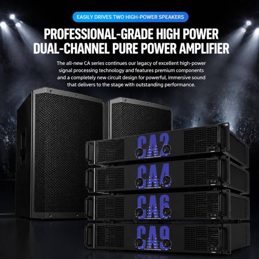 CA12 2000W Stage Dual-Channel Pure Audio Power Amplifier(EU Plug)