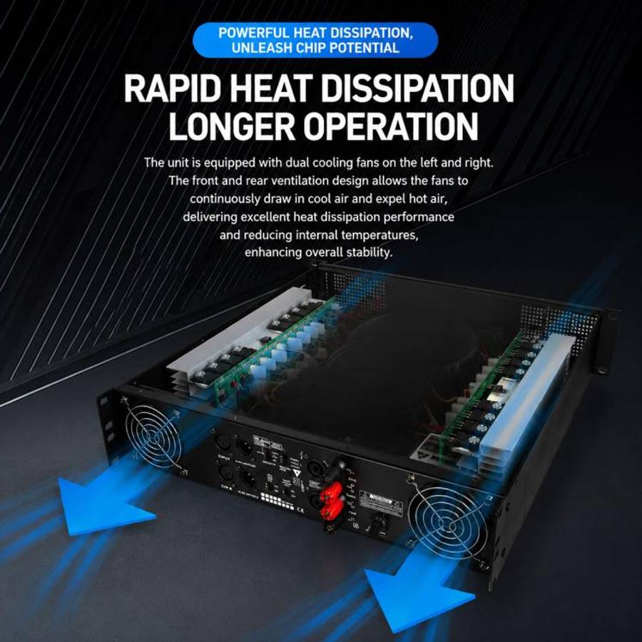 CA12 2000W Stage Dual-Channel Pure Audio Power Amplifier(EU Plug)