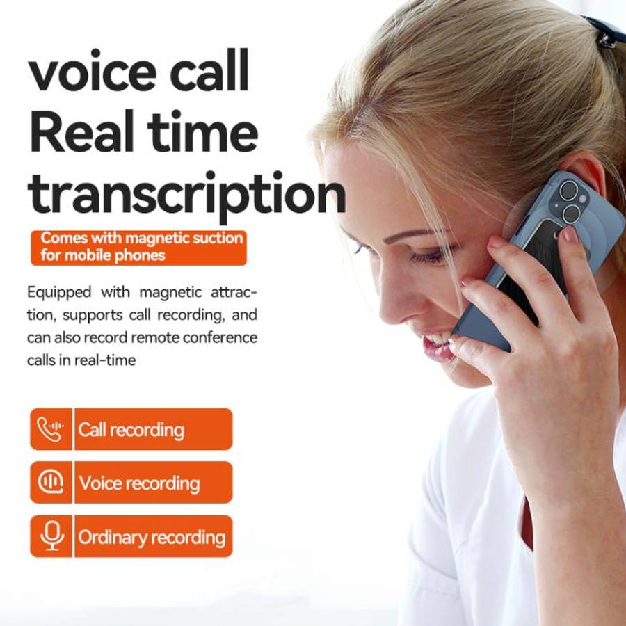 A3 Dual-key Arc-Frame Twill Texture Ultra-thin AI Smart Voice Recorder Support AIREC-APP, Memory:...