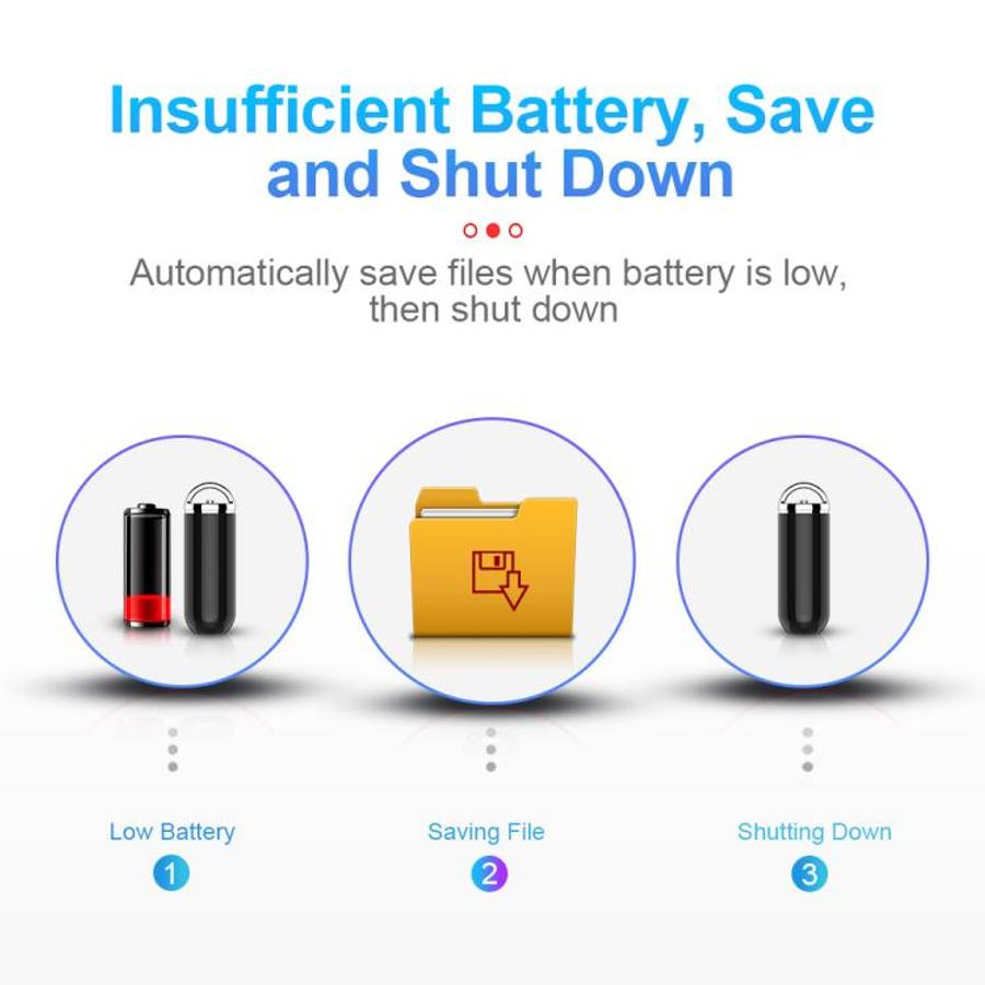 S1 Keychain Mini Voice Recorder, Memory:8GB(Black)