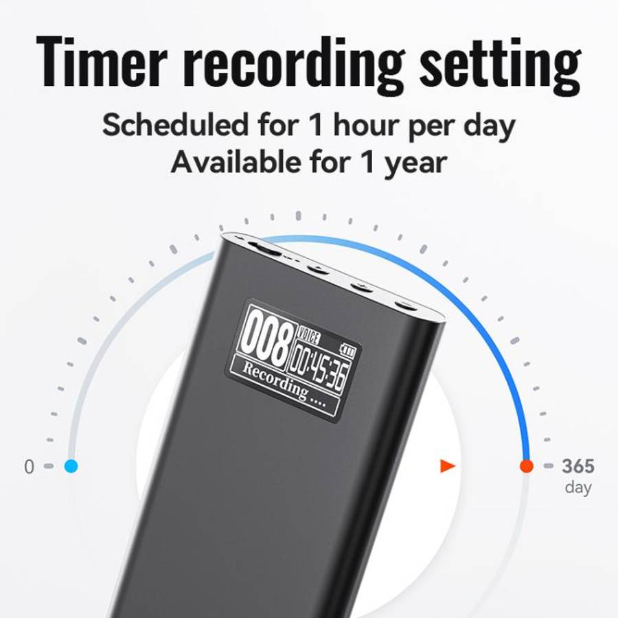 Q86 0.77-inch Screen Ultra-long Standby Smart Digital Voice Recorder, Memory:8GB(Black)