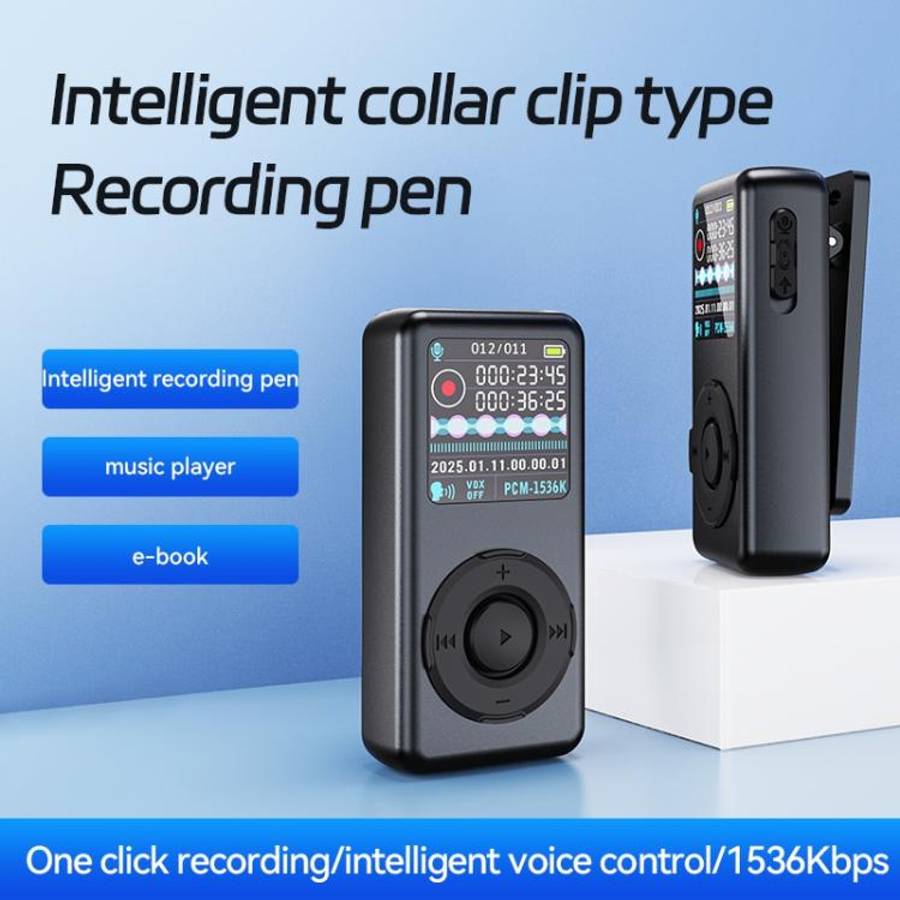 M21 Business Collar Style Voice Recorder with 0.85-inch TFT Display, Memory:8GB(Dark Grey)