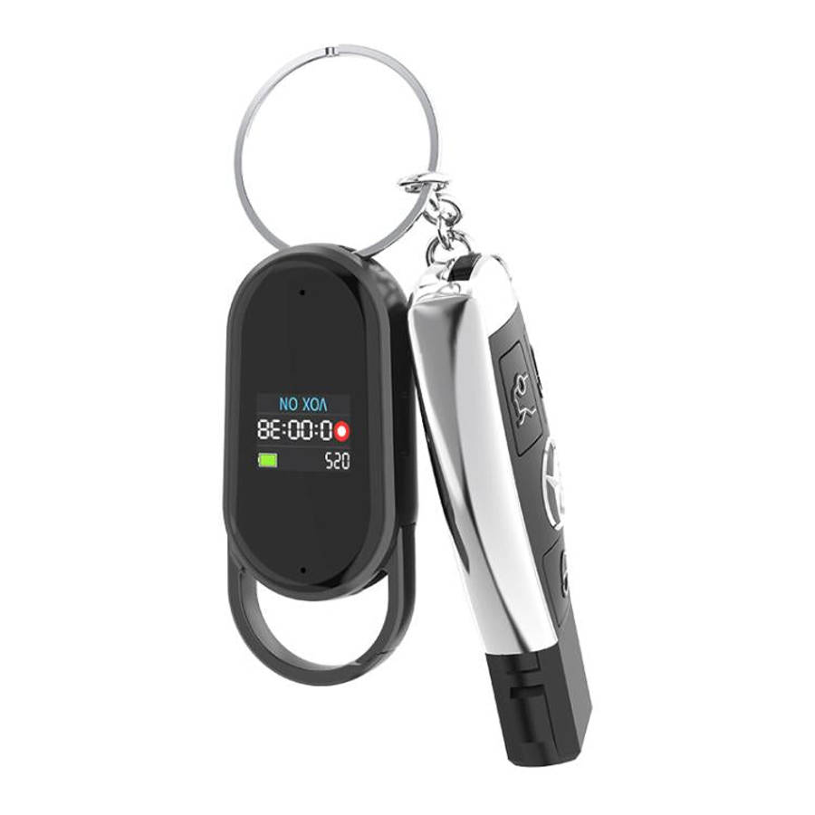 S29 0.42-inch TFT Display Portable Keychain Voice Recorder, Memory:4GB(Black)
