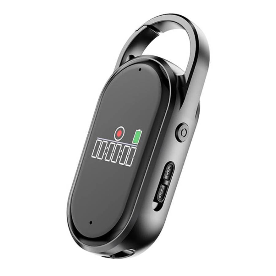 S29A 0.42-inch TFT Display Portable Keychain AI Voice Recorder Support AIREC-APP, Memory:32GB(Black)