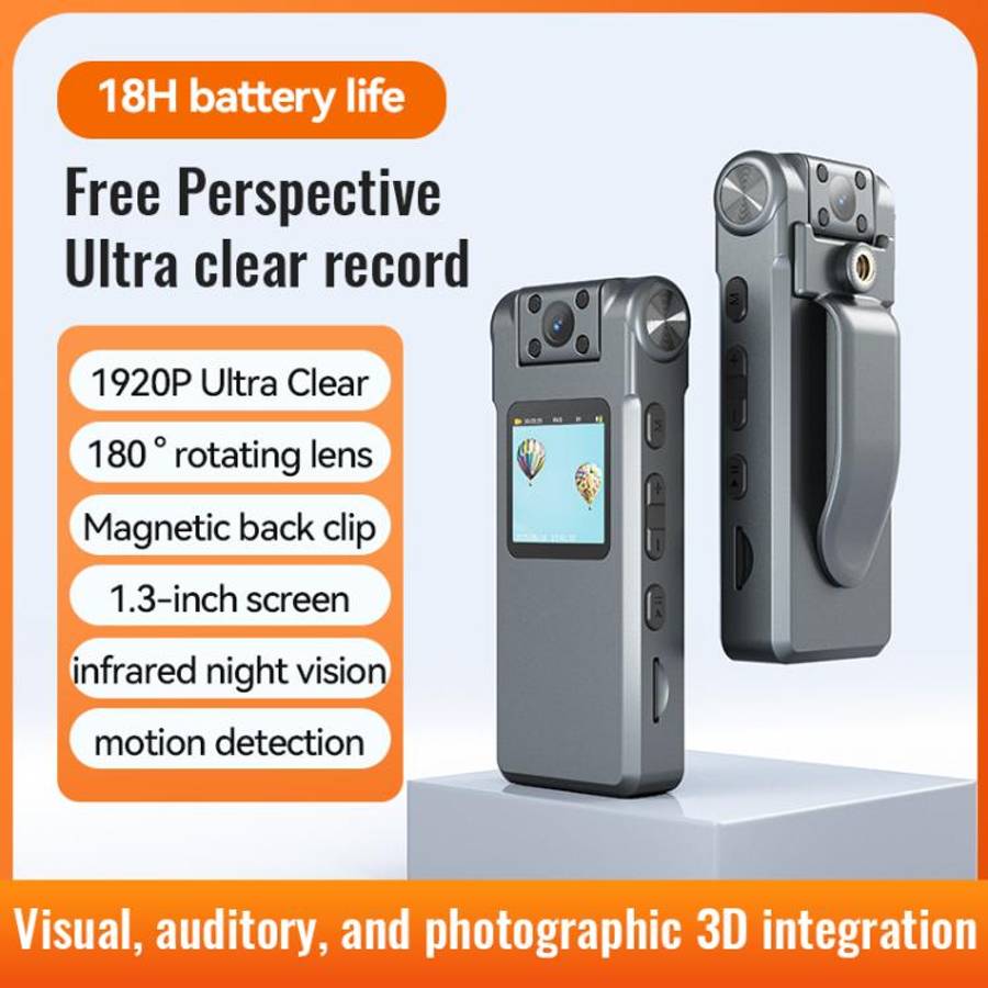 V28 1.3-inch TFT Display Portable HD Camera & Voice Recorder, Memory:32GB(Black)