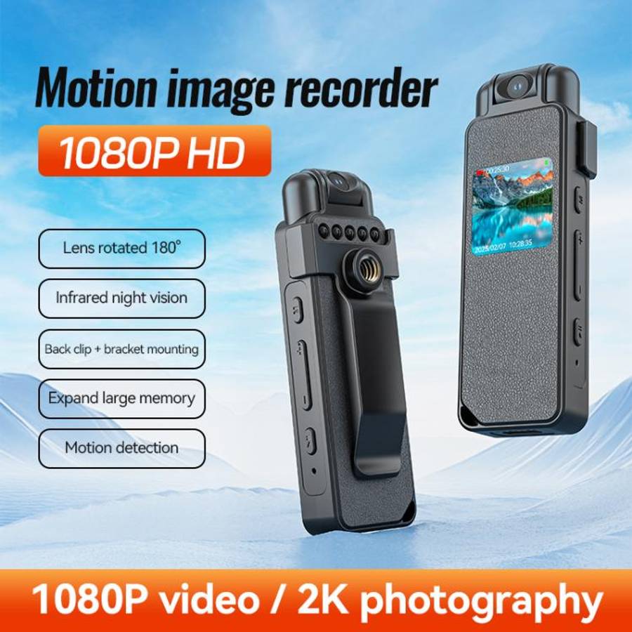 V23 0.85-inch IPS Display Portable Motion HD Camera & Voice Recorder, Memory:4GB(Black)