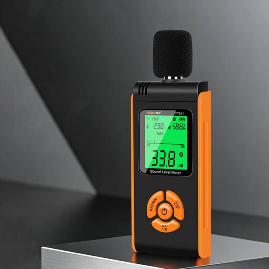 YT311 High Precision Digital Sound Level Meter Support Temperature and Humidity Measurement(Black...