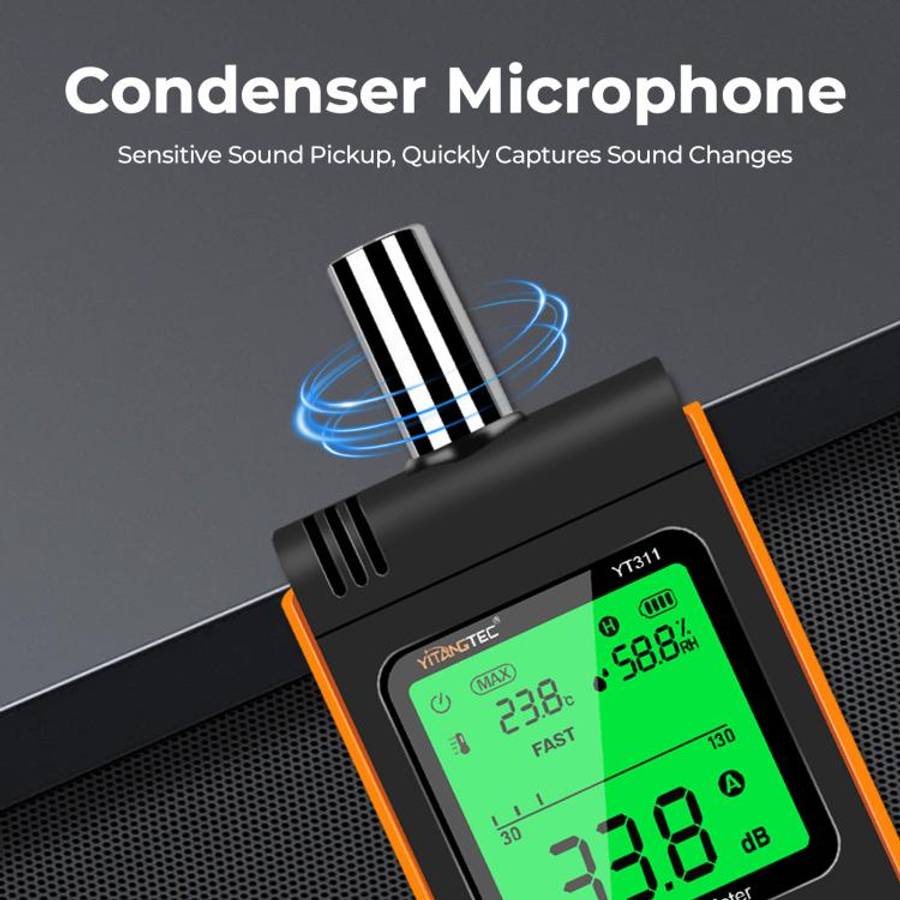 YT311 High Precision Digital Sound Level Meter Support Temperature and Humidity Measurement(Black...