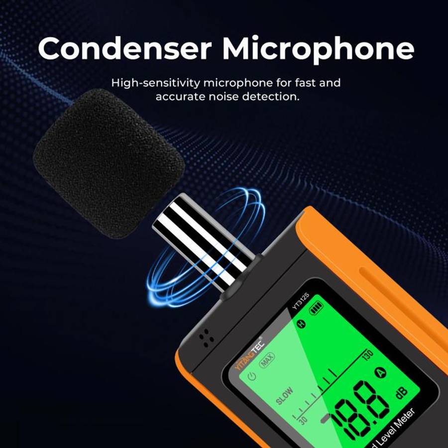 YT312S High Precision Digital Sound Level Meter, Measurement Range: 30130dB(Black Orange)