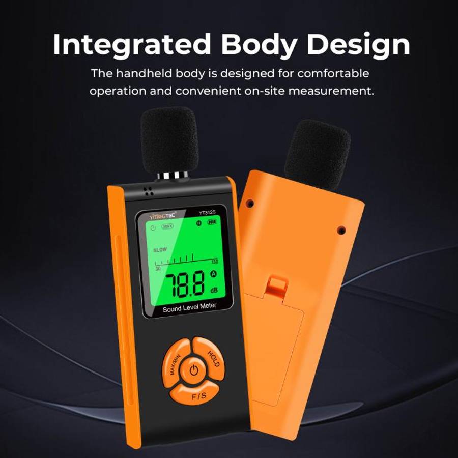 YT312S High Precision Digital Sound Level Meter, Measurement Range: 30130dB(Black Orange)