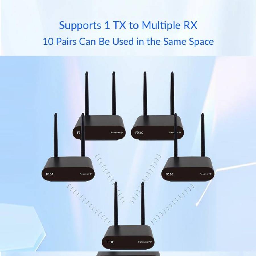 AU680 Audio Transmission Adapter Wireless Speaker Transmitter and Receiver Kit, EU Plug(Black)