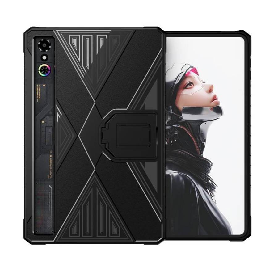 For ZTE RedMagic Astra / Tablet 3 Pro X-Type TPU Shockproof Tablet Case with Holder(Black)