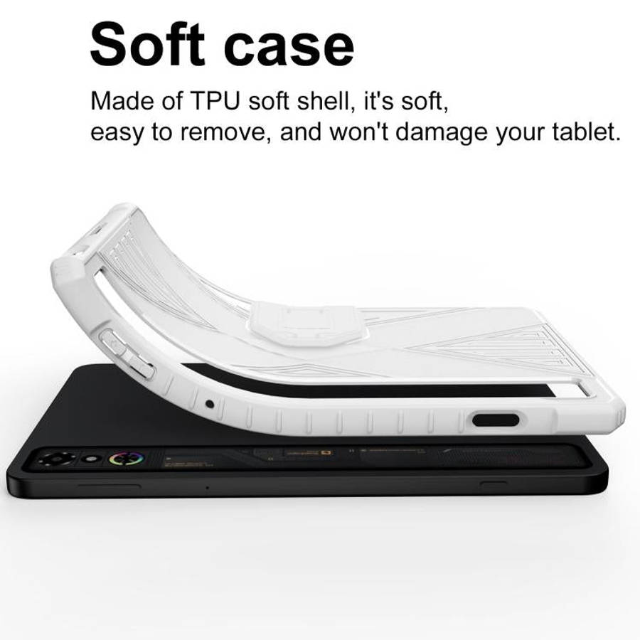 For ZTE RedMagic Astra / Tablet 3 Pro X-Type TPU Shockproof Tablet Case with Holder(Black)