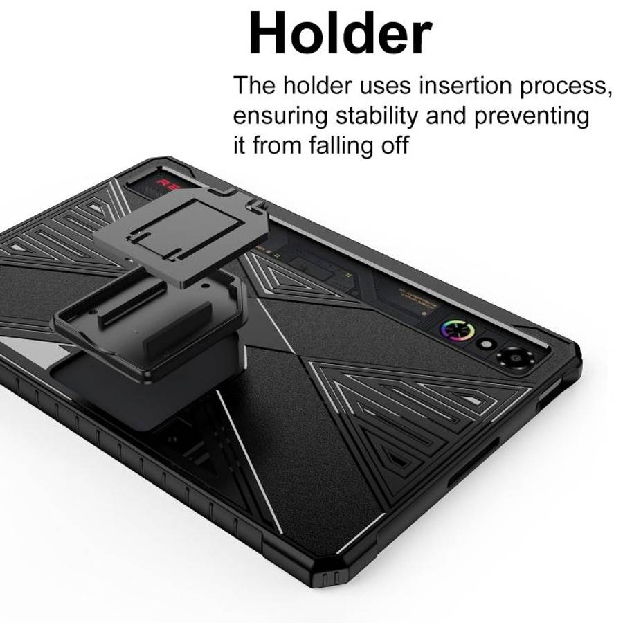 For ZTE RedMagic Astra / Tablet 3 Pro X-Type TPU Shockproof Tablet Case with Holder(Black)