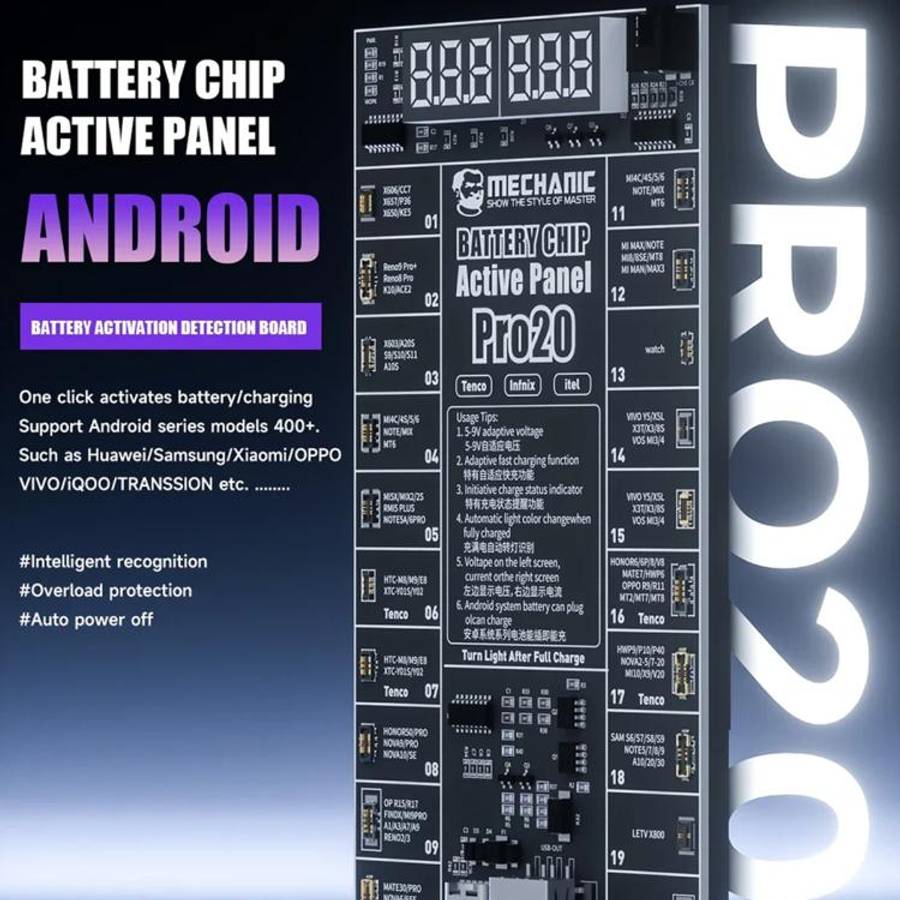 MECHANIC Pro20 Fast Charging Battery Chip Activation Detection Panel for Android