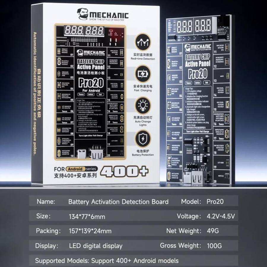 MECHANIC Pro20 Fast Charging Battery Chip Activation Detection Panel for Android